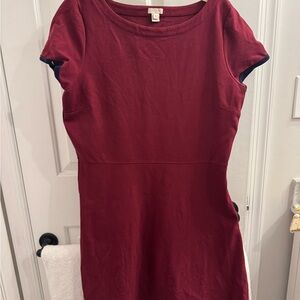 J. Crew Dark Red Short Sleeve dress